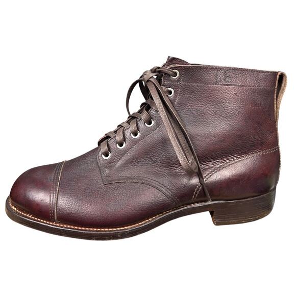 Vintage 1946 Swedish Army M/39 Brown Leather Cap Toe Boots Size 47 US 13 A main image 12